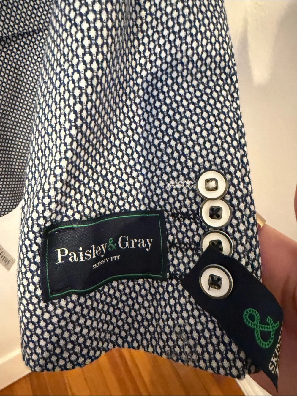 Paisley & Gray Navy Micro-Pattern Sport Coat